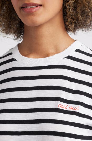 Stripe Cotton Graphic T-Shirt