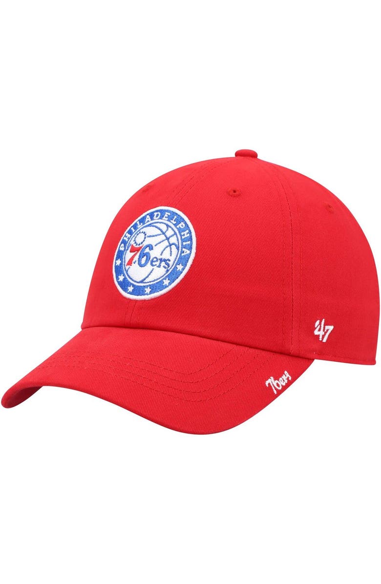 '47 Women's '47 Red Philadelphia 76ers Miata Clean Up Logo Adjustable Hat, Main, color,