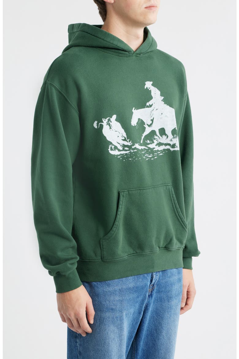 Driftin' Back Graphic Hoodie, Alternate, color, HARD WASHED FOREST GREEN
