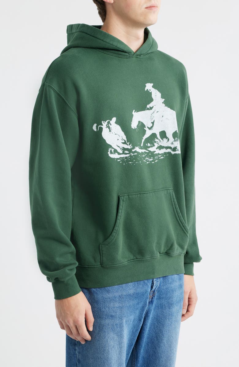 ONE OF THESE DAYS Driftin' Back Graphic Hoodie, Alternate, color, Hard Washed Forest Green