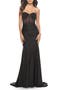Rhinestone Embellished Gown with Ruched Skirt
