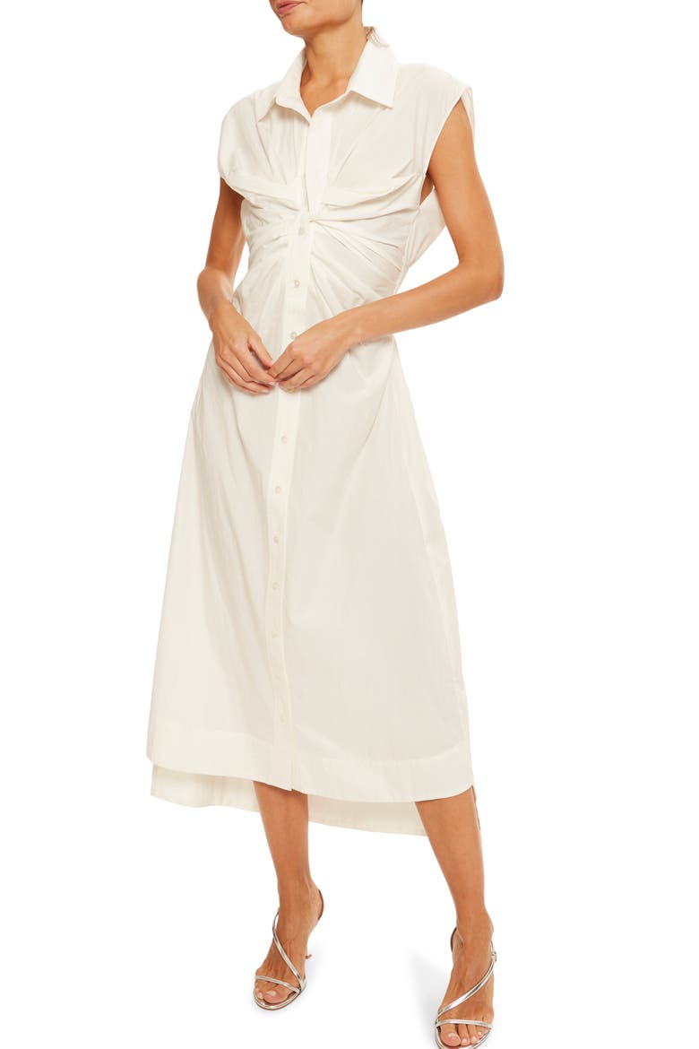Mihal Cap Sleeve Shirtdress, Main, color, WHITE