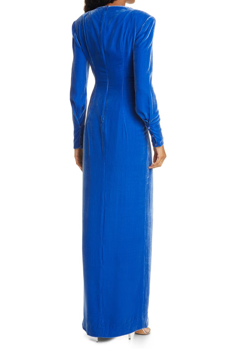 Cinq à Sept Kiley Wrap Front Long Sleeve Velvet Gown, Alternate, color,