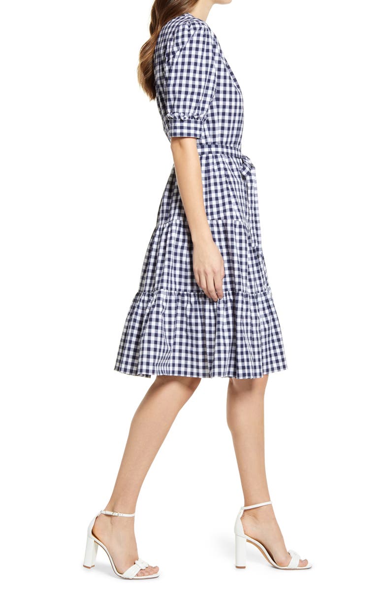 Draper James Puff Sleeve Stretch Cotton Dress, Alternate, color, 