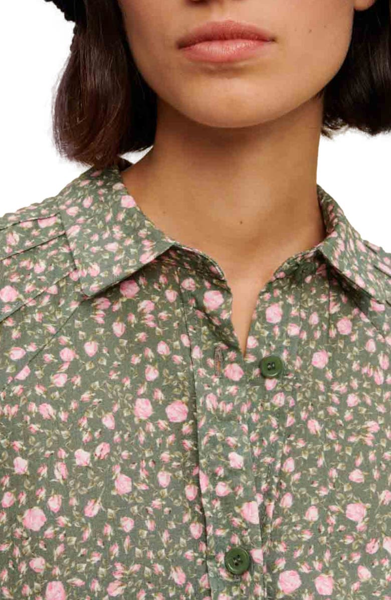 maje Cakita Floral Volume Sleeve Blouse, Alternate, color,