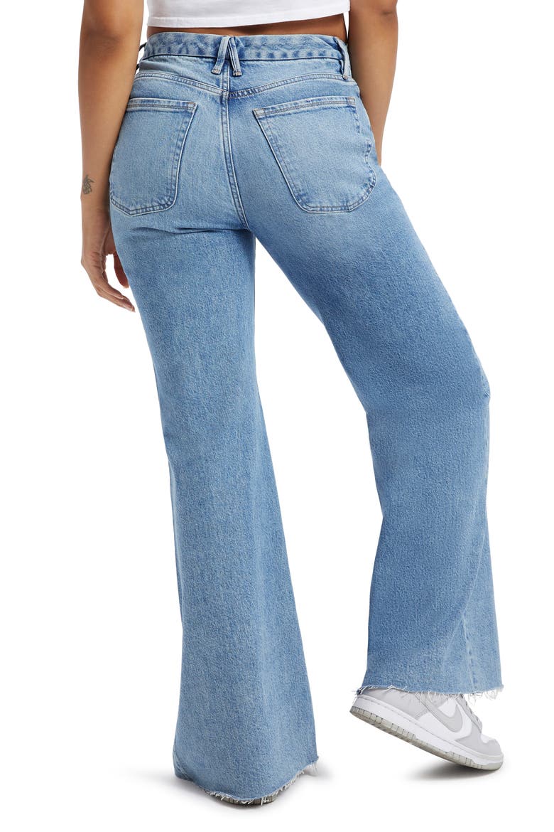 Good Waist Raw Hem Palazzo Jeans, Alternate, color, INDIGO259