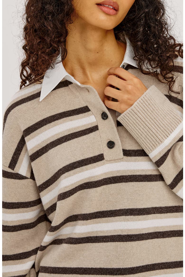 Paxton Stripe Henley Sweater, Alternate, color, HEATHER OAT STRIPE