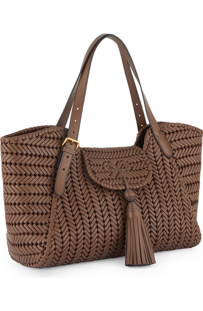 Anya Hindmarch The Neeson Tassel Woven Leather Tote, Alternate, color,