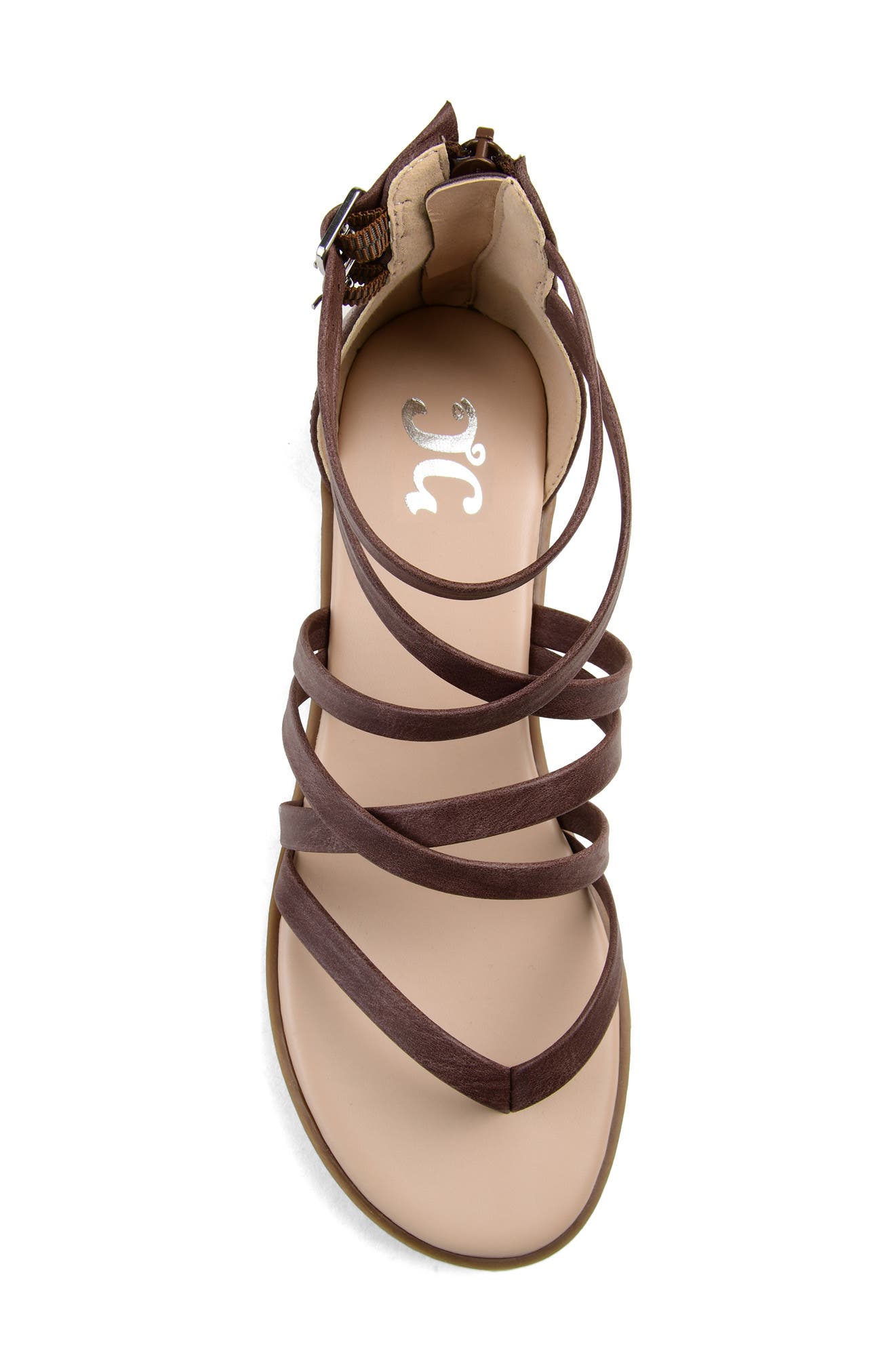 Journee Collection Zailie Gladiator Sandal - Wide Width, Alternate, color, Brown