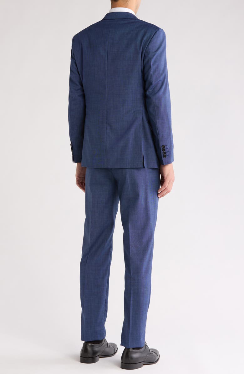Armani Collezioni Sharkskin Wool Suit, Alternate, color, Denim