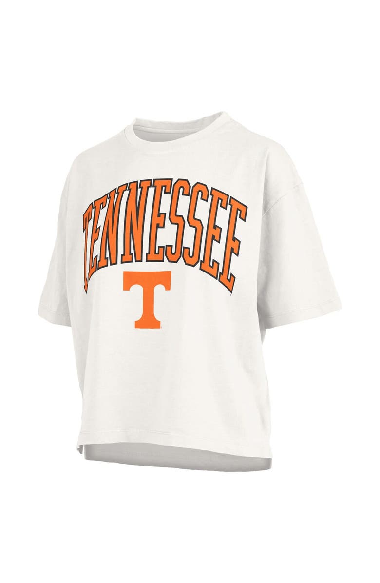 PRESSBOX Women's Pressbox White Tennessee Volunteers Nelson Arch Over Logo Waist Length Oversized Slub T-Shirt, Alternate, color, White