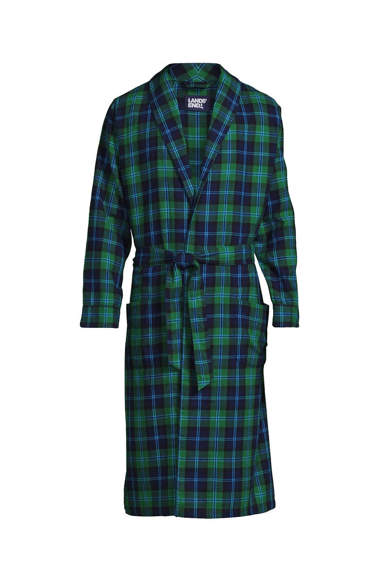 Lands' End Flannel Robe, Alternate, color, 