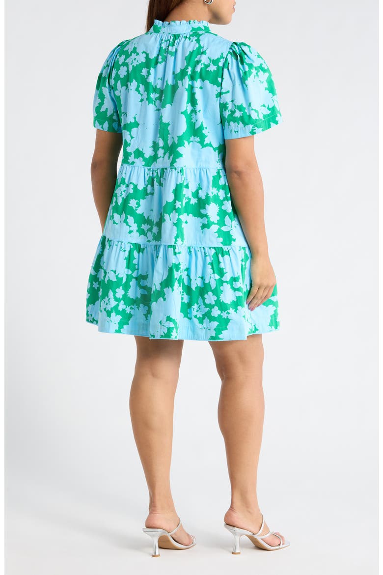 Candace Floral Tiered Cotton Dress, Alternate, color, BLUE-KELLY