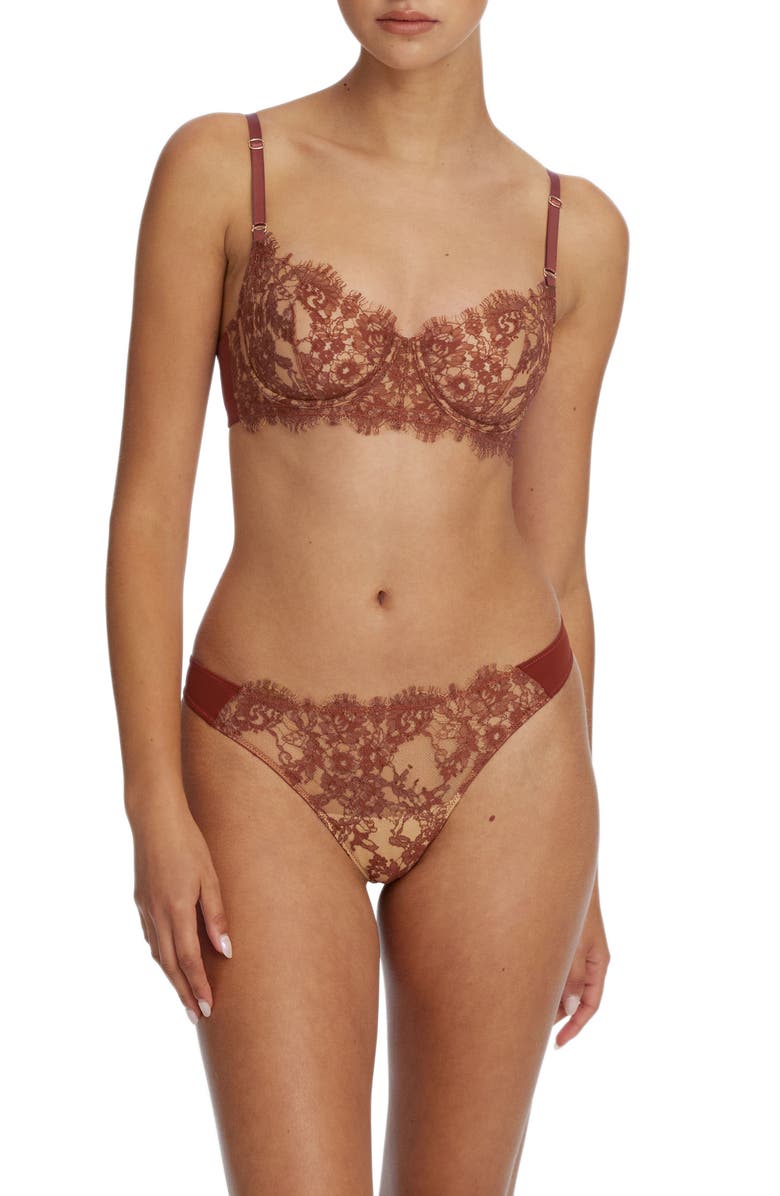 Skarlett Blue Entice Underwire Balconette Bra, Alternate, color, Clay/ Nylon