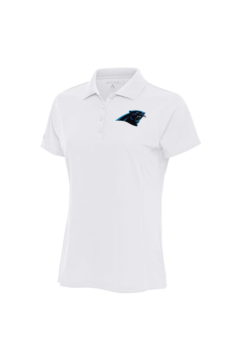 Women's Antigua White Carolina Panthers Team Logo Legacy Pique Polo, Alternate, color, White