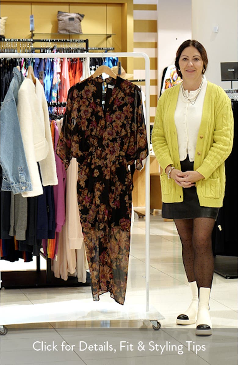 Audrina Floral Chiffon Midi Dress, sales video thumbnail