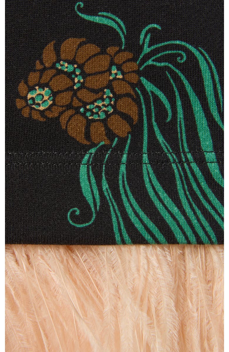 La DoubleJ La Scala Tee With Feathers, Alternate, color, Lemuria Black