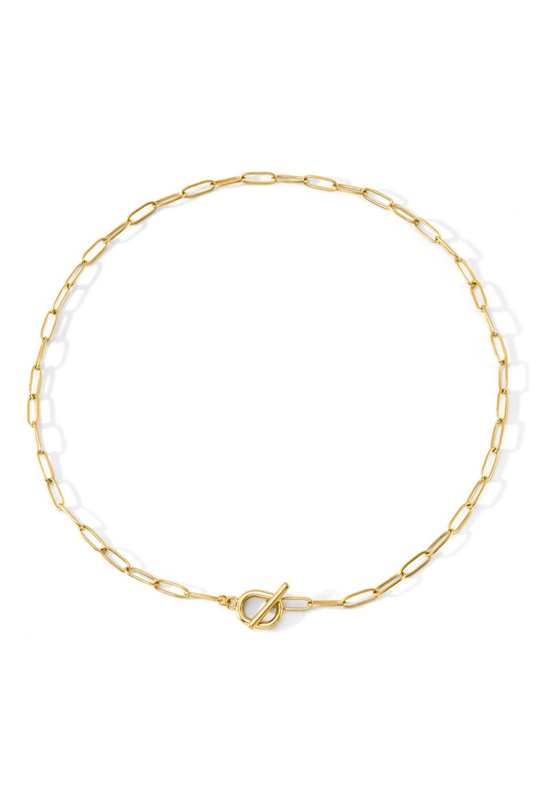 Toggle Clasp Paperclip Chain Necklace, Main, color, Gold