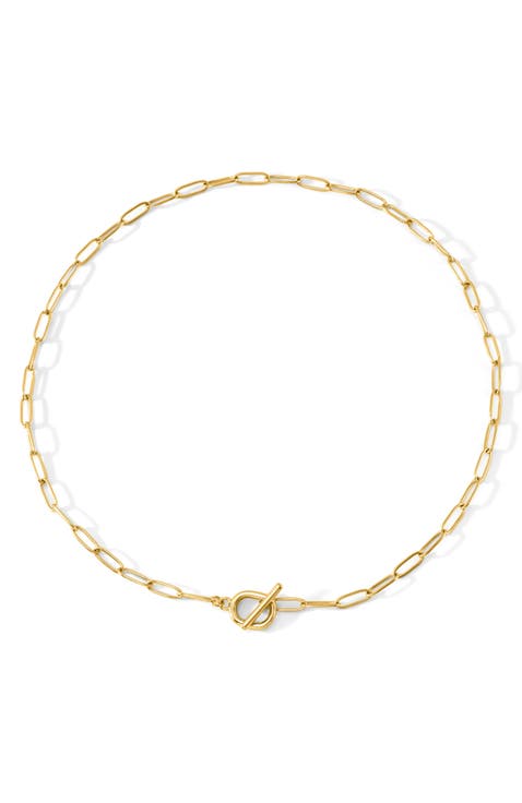Toggle Clasp Paperclip Chain Necklace