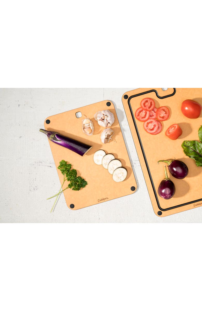 CUISIPRO Fibre Wood Cutting Board with Silicone Feet, 16 x 11 Inch, Alternate, color, Natural