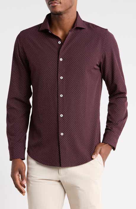 Dot Print Button-Up Shirt