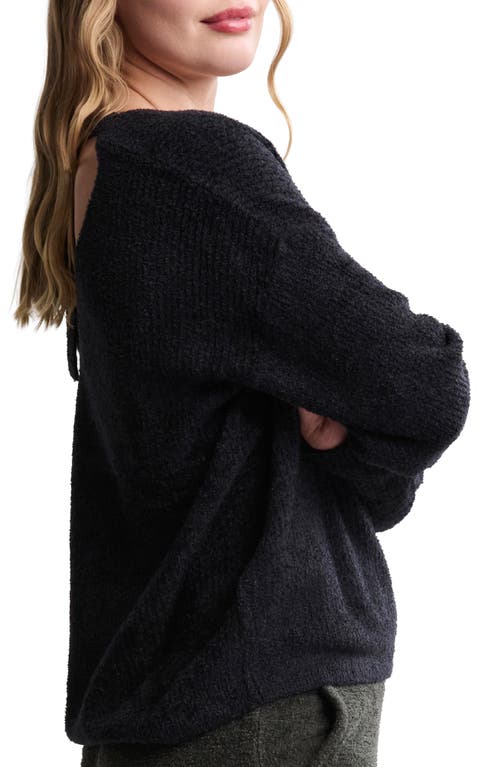 Barefoot Dreams Cozychic Lite® Rib Tie Back Top In Black