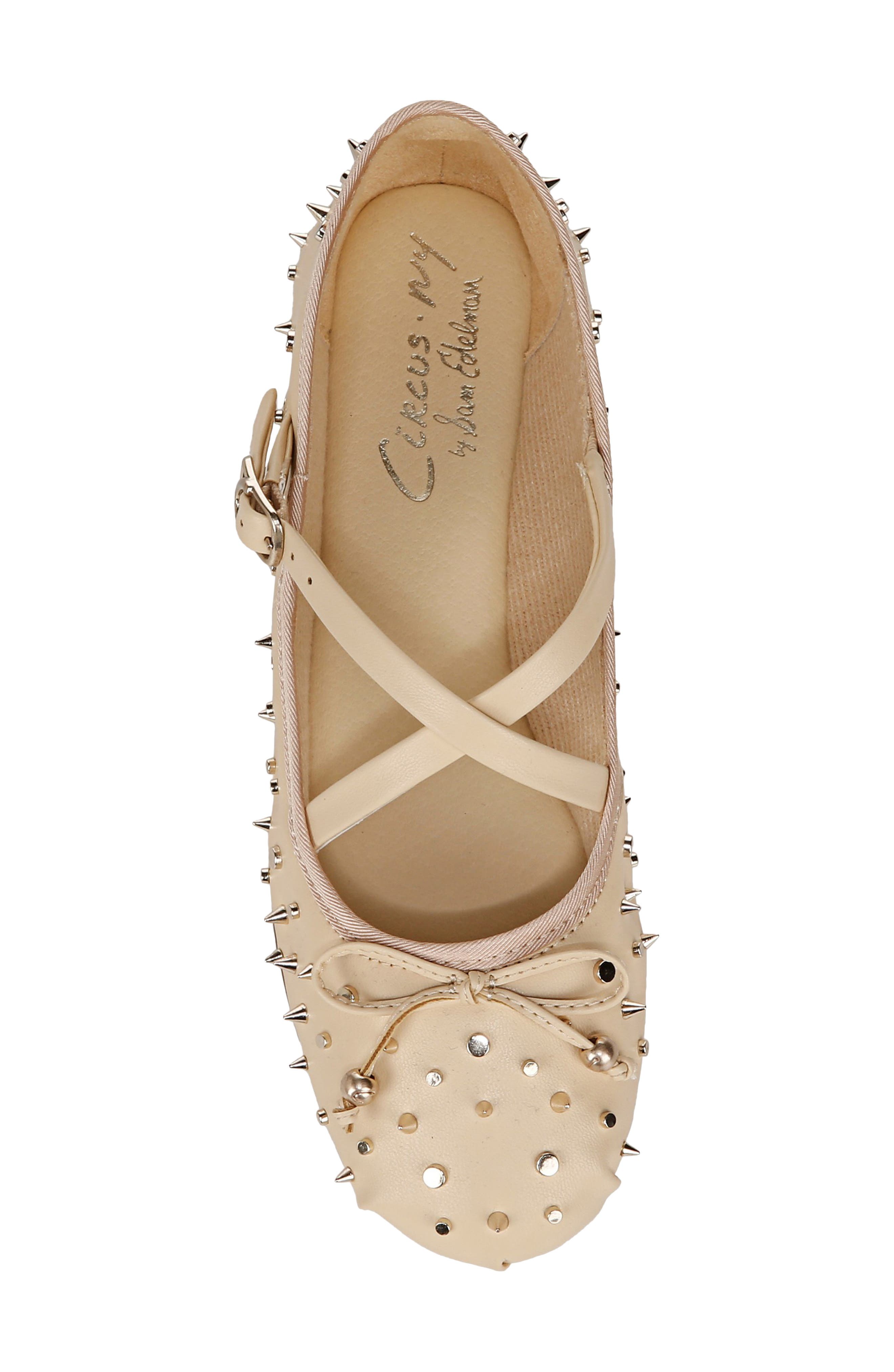 Circus NY by Sam Edelman Zuri Stud Mary Jane Flat, Alternate, color, Eggshell