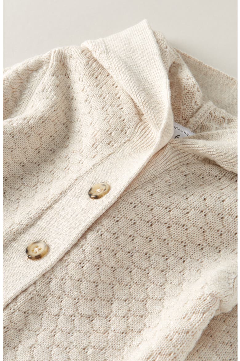Hooded Pointelle Sweater Romper, Alternate, color, BEIGE OATMEAL HEATHER