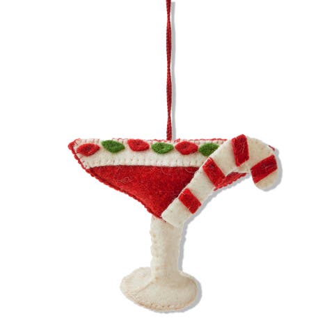 Holiday Martini Ornament Multicolor Wool Tree Decoration