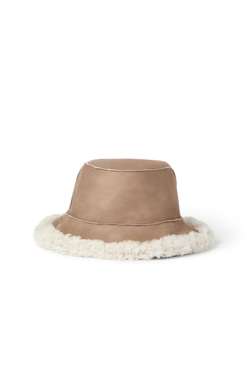 Brunello Cucinelli Shearling Bucket Hat In Brown