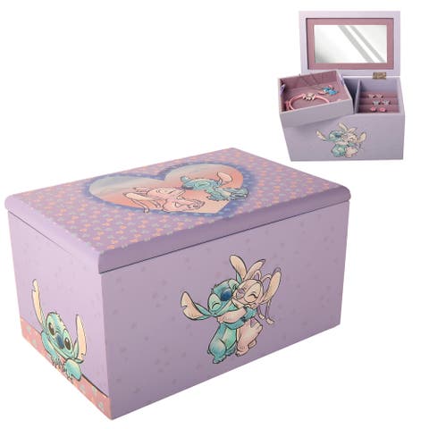 Stitch & Angel Heart Jewelry Box With Removable Tray