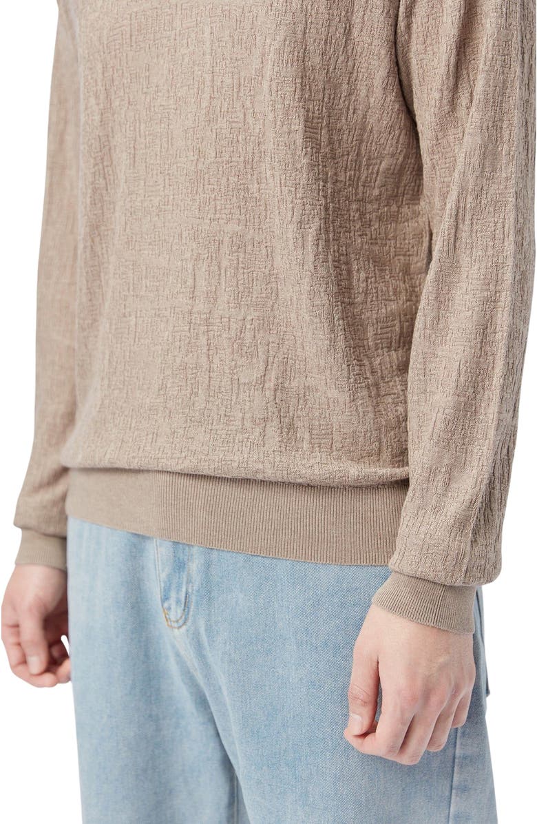 GOBI Mongolian Cashmere Men's Lightweight Silk Cashmere Textured Sweater Taupe, Alternate, color, Nomad