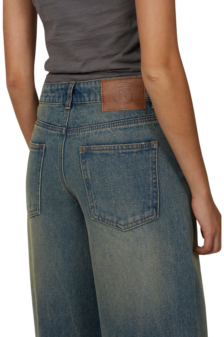 Baggy Vintage Wash  Seam Denim Jeans, Alternate, color, Blue