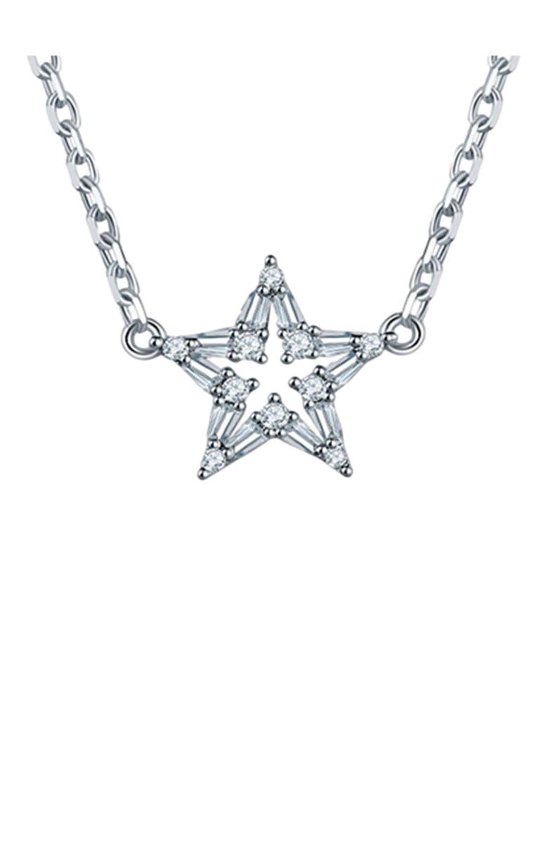 Hollywood Sensation Crystal Star Pendant Necklace, Main, color, Silver