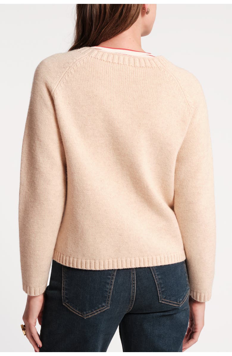 Frances Valentine Bouquet Cardigan, Alternate, color, Oatmeal/Pink