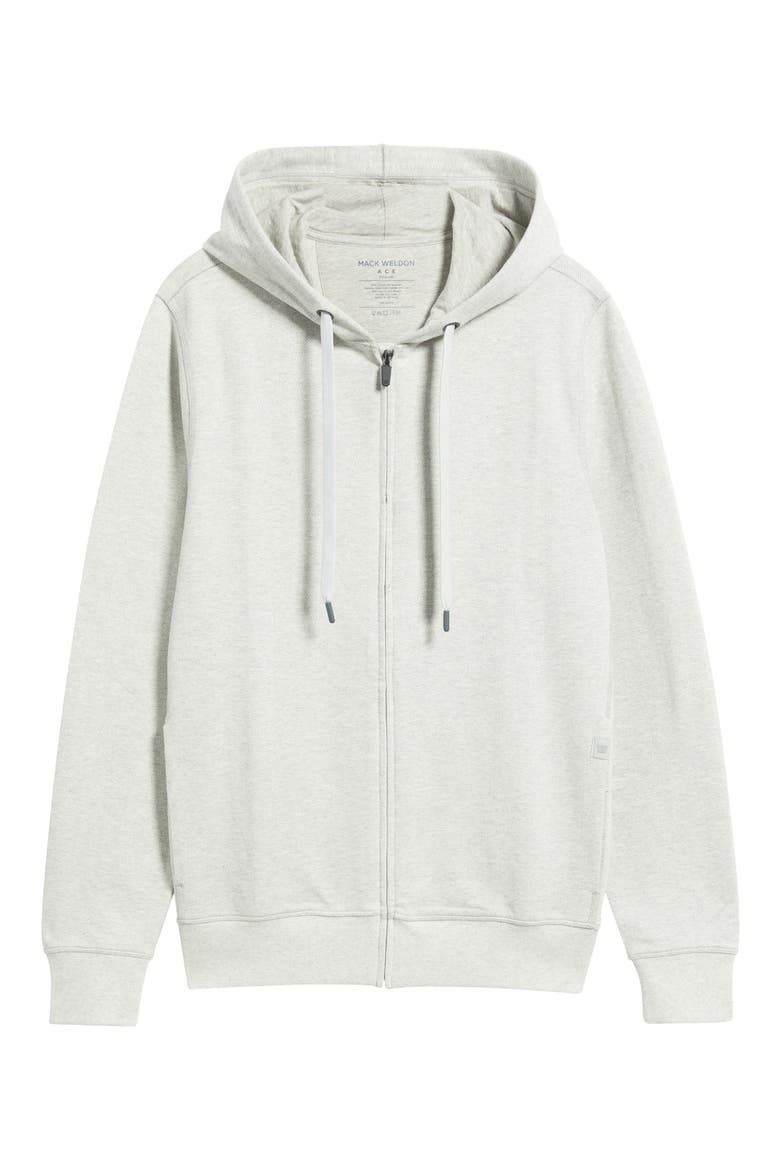 Ace Full-Zip Hoodie, Main, color, LIGHT GREY HEATHER HERRINGBONE