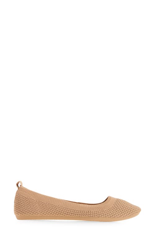 Danskin Knit Ballerina Flat In Camel