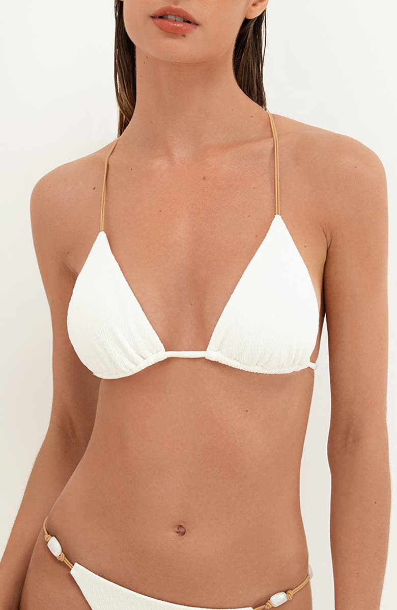 ViX Paula Hermanny Firenze T-Back Beaded Triangle Bikini Top, Main, color, 