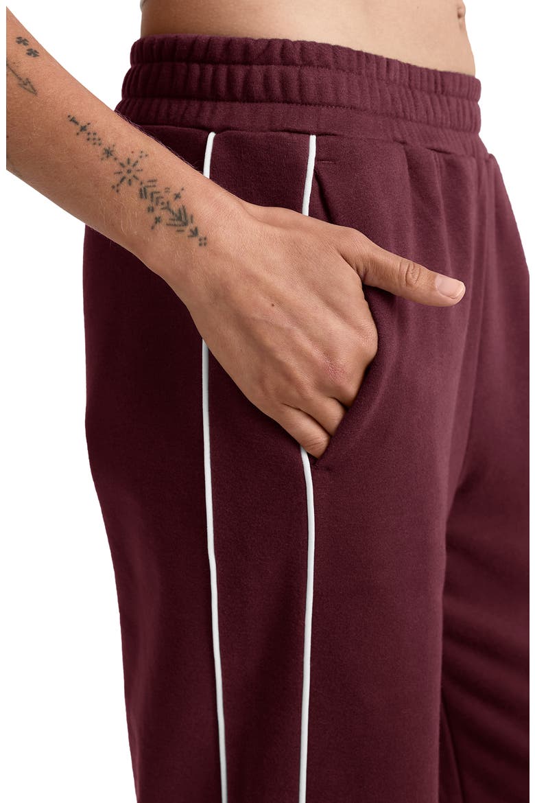 Piper LuxeFleece Side Slit Wide Leg Pants, Alternate, color, DARK CHERRY