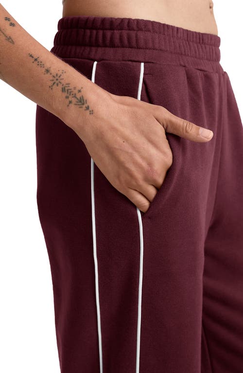 Beyond Yoga Piper Luxefleece Side Slit Wide Leg Pants In Burgundy
