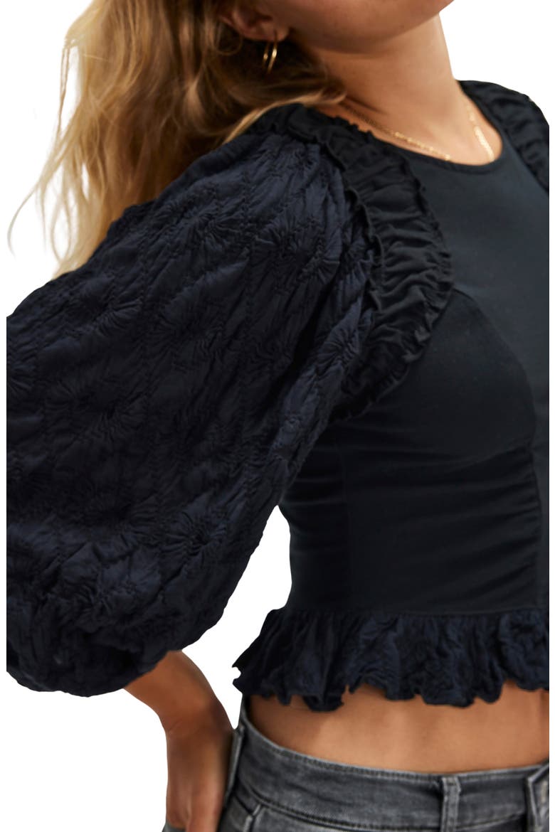 Olivia Contrast Stitch Knit Top, Alternate, color, BLACK