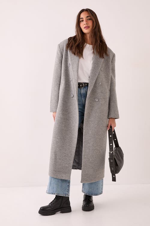 Nasty Gal Double Breasted Smart Coat In Gray