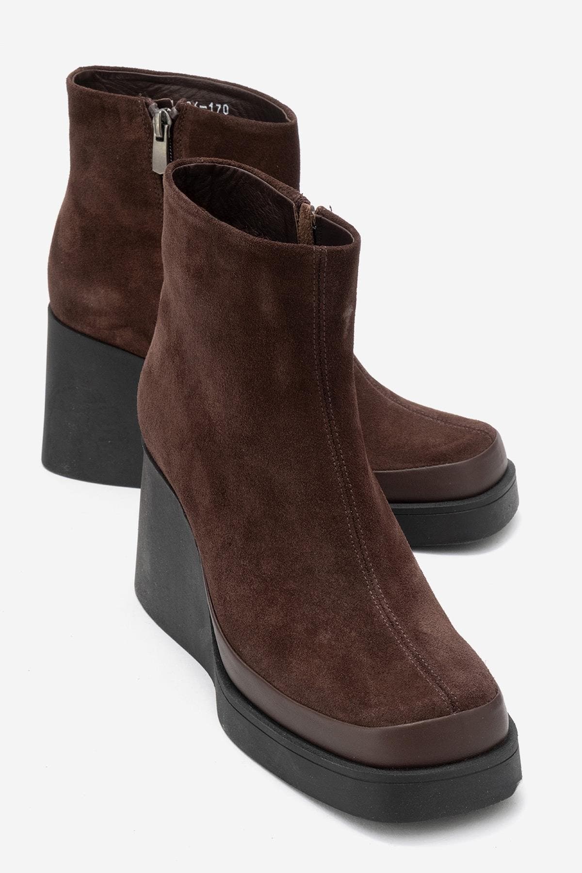 Forever 
Always Shoes Livia Leather Wedge Boot, Alternate, color, Brown Suede