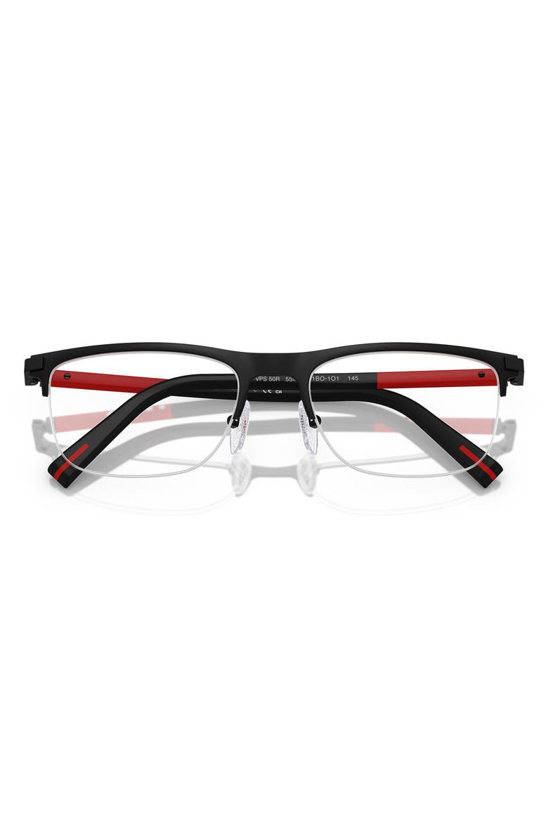 Prada Linea Rossa 53mm Semi Rimless Pillow Optical Glasses, Alternate, color,