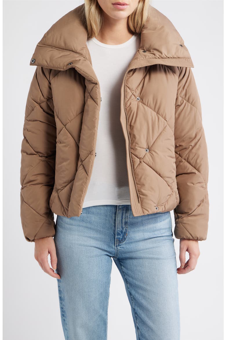 Missy Water Resistant Diamond Quilted Jacket, Main, color, TRUFFLE