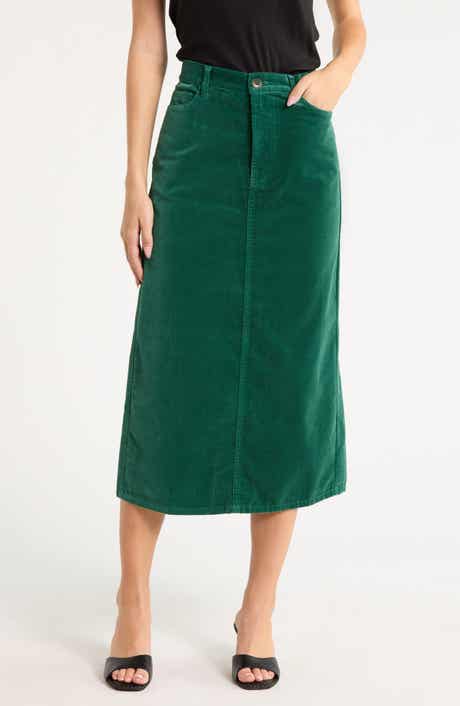The Velvet Column Midi Skirt