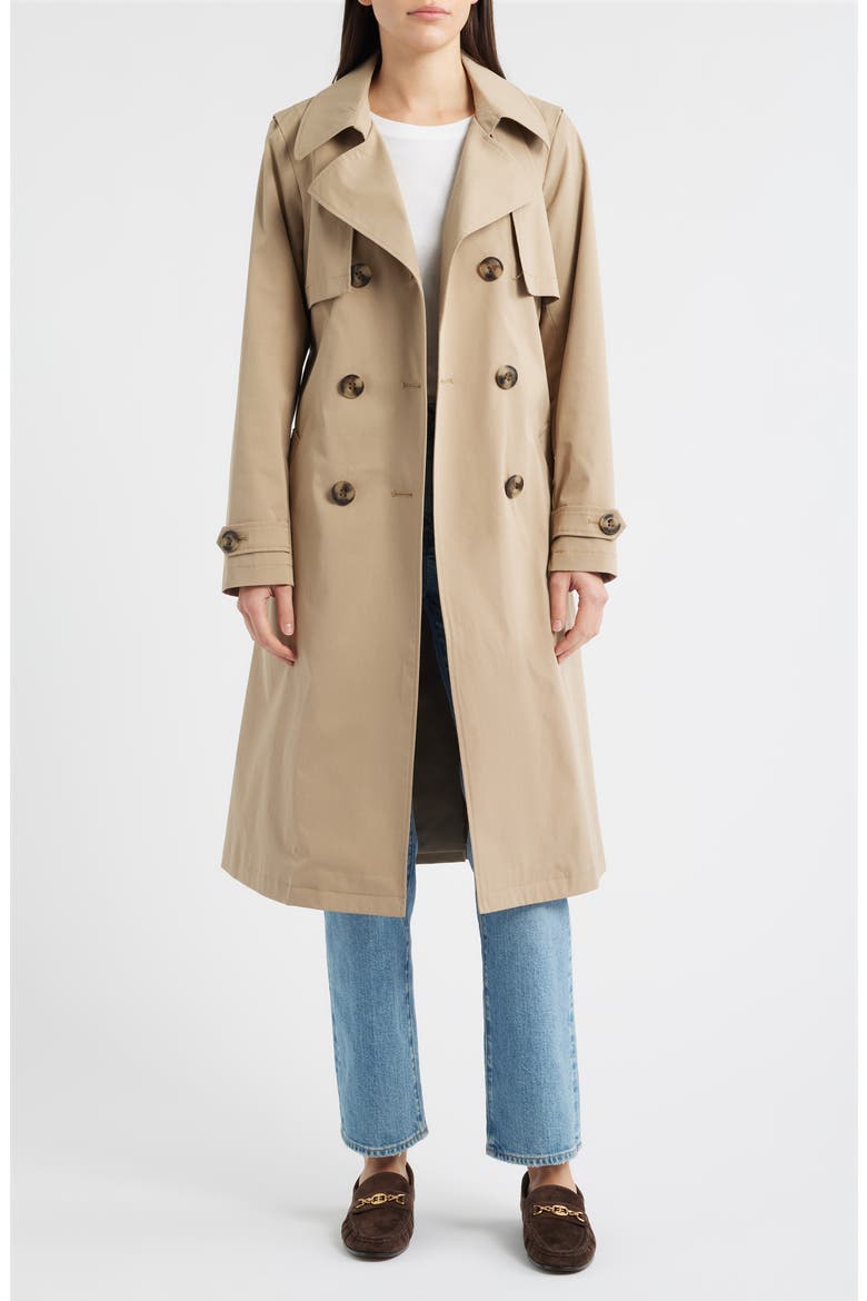 Double Breasted Trench Coat, Alternate, color, SAND