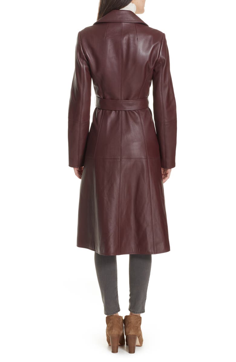 Theory Nappa Leather Trench Coat, Alternate, color, 