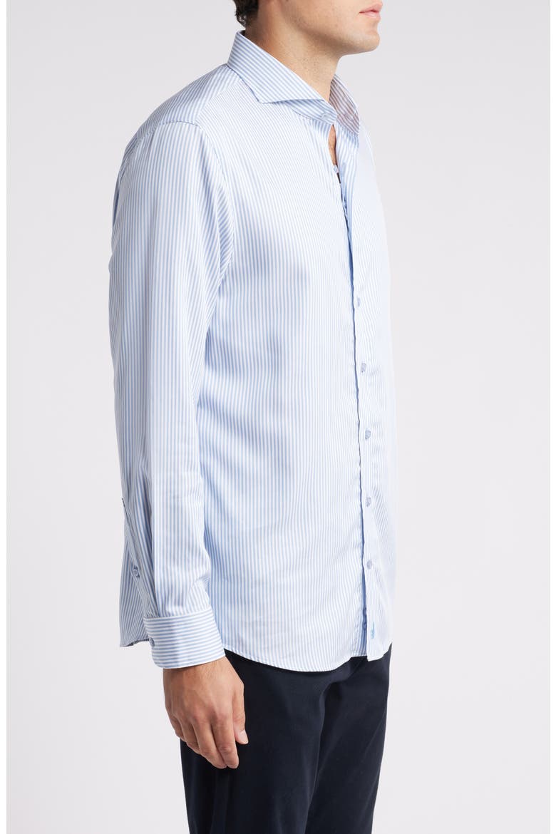 Stripe Button-Up Shirt, Alternate, color, LAGUNA BLUE