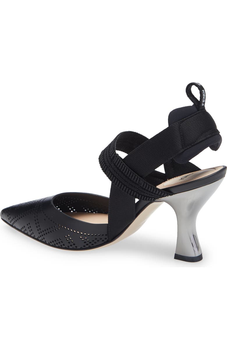 Fendi Colibri FF Perforated Pointed Toe Pump, Alternate, color,